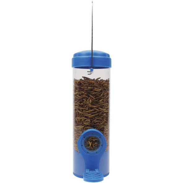 Perky-Pet 3.5 Oz. Capacity Dried Mealworm Bird Feeder with Flexports 388F