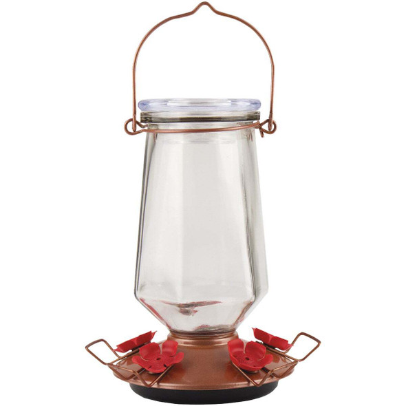 Perky-Pet Crystal 28 Oz. Glass Top-Fill Hummingbird Feeder 9109-2