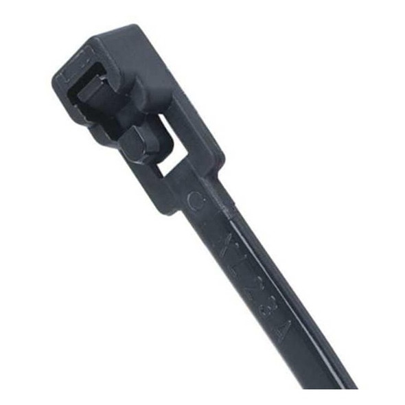Cable Tie, 8 in L, 1/4 in Max Bundle Dia., Black, Plastic, 50 lb Strength, 25 PK
