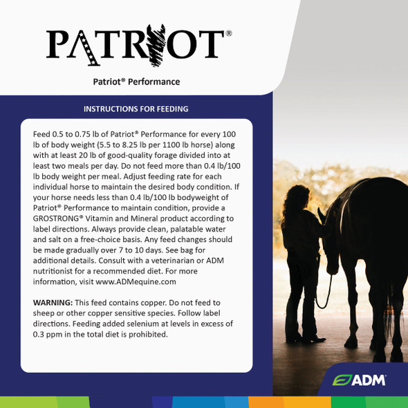 ADM Patriot 50 Lb. Performance Equine Feed 80021AAA24 706722