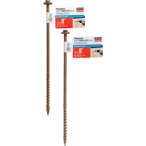 Strong-Drive SDWH TIMBER-HEX Screw  0.195 in. x 8 in. 5/16 Hex, DB Coating