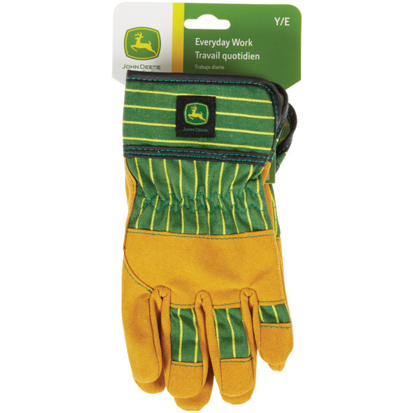 John Deere Youth Striped Synthetic Leather Palm Glove