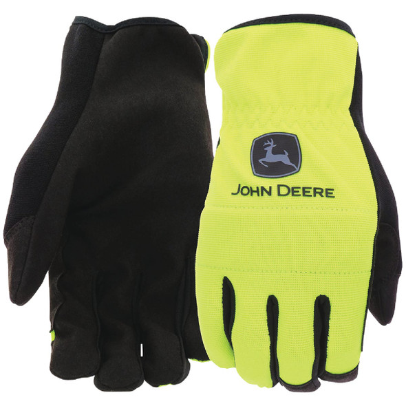 John Deere Men's XL Synthetic Leather Hi-Vis Work Glove JD86018-XL