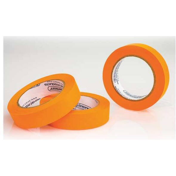 Masking Tape, 1 in W x 40 yd L, 6.3 mil Thick, Orange, Rubber Adhesive, 3 PK