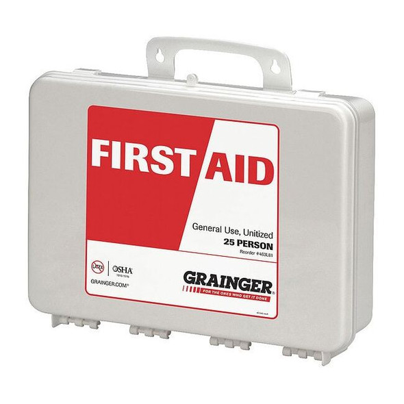 First Aid Kit and Housing, Plastic 154 Components, 25 People Served