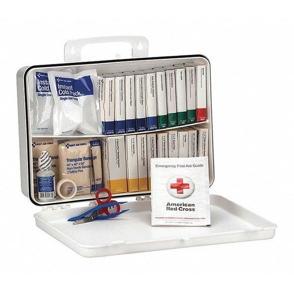 Manufacturer Varies First Aid Kit and Housing, Plastic 154 Components, 25 People Served 59359