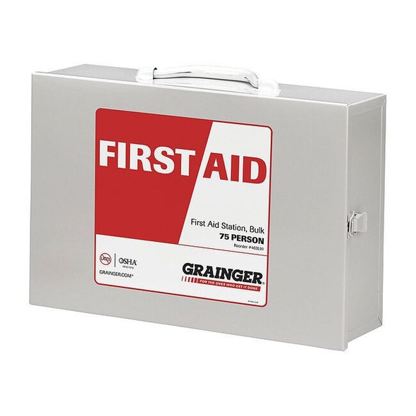 First Aid Kit and Housing, Metal 563 Components, 100 People Served