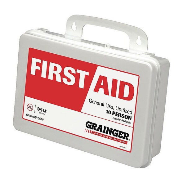 First Aid Kit and Housing, Plastic 79 Components, 10 People Served