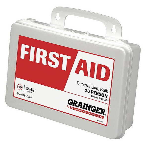 First Aid Kit and Housing, Plastic 99 Components, 25 People Served