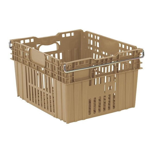 Hang & Stack Storage Bin, Plastic, Beige, 13 3/8 in H, 20 in W, 24 in L