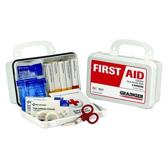 First Aid Kit and Housing, Plastic 66 Components, 5 People Served