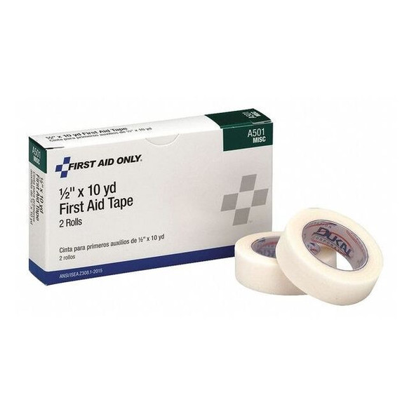 Manufacturer Varies First Aid Tape,Wt,Cloth,1/2" Wx10 yd. L, PK2 A501