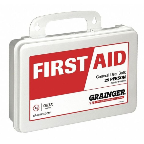 First Aid Kit and Housing, Plastic 70 Components, 25 People Served  59289