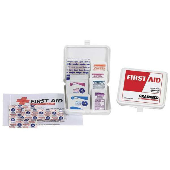 First Aid Kit and Housing, Plastic 21 Components, 5 People Served