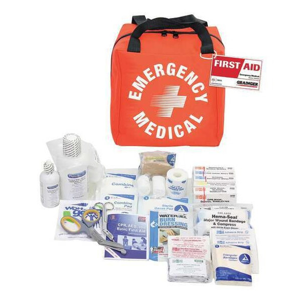 Emergency Medical Kit, Fabric Bag, 183 Components, 10 People Served