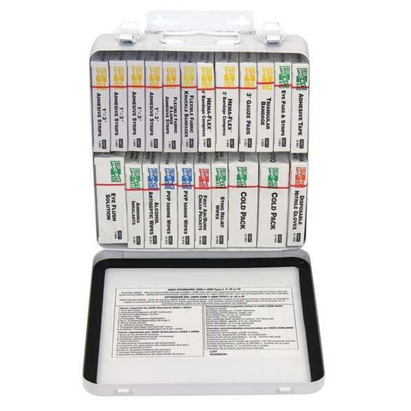First Aid Kit and Housing, Metal 163 Components, 30 People Served  54580