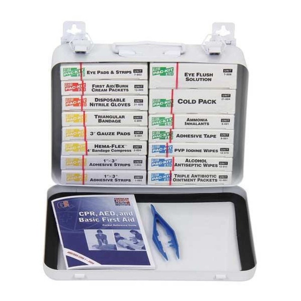 First Aid Kit and Housing, Metal 110 Components, 20 People Served  54581