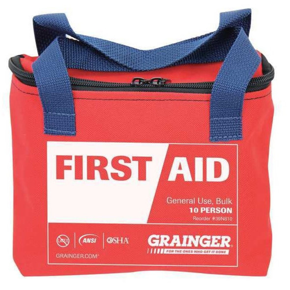 First Aid Kit and Housing, Fabric 77 Components, 10 People Served  54561