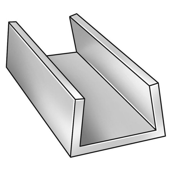 Manufacturer Varies U-Channel,AL 6063,1-2 In Leg,2 In x 8 ft 63CH.125X.5X2-96