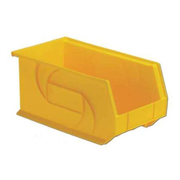 Hang & Stack Storage Bin, Plastic, Yellow, 7 in H, 8 1/4 in W, 14 3/4 in L