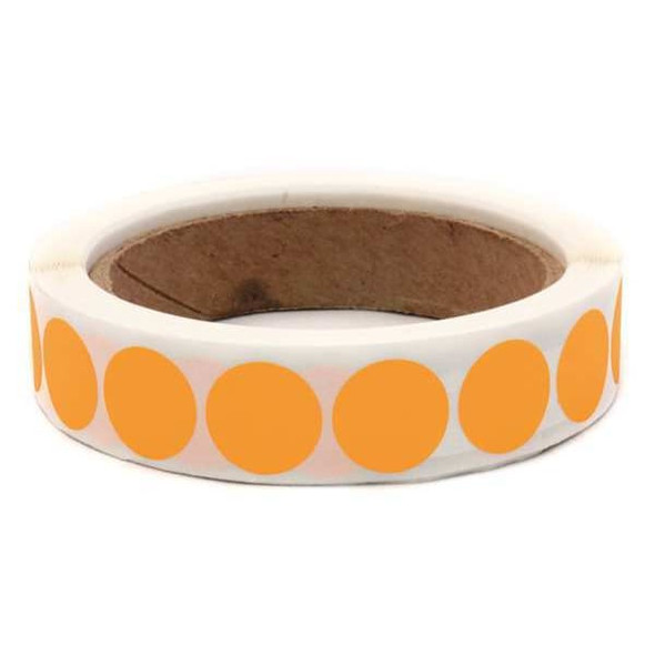 Manufacturer Varies Blank Dot Label Orange 3/4"W, Pk1000 3VCN2