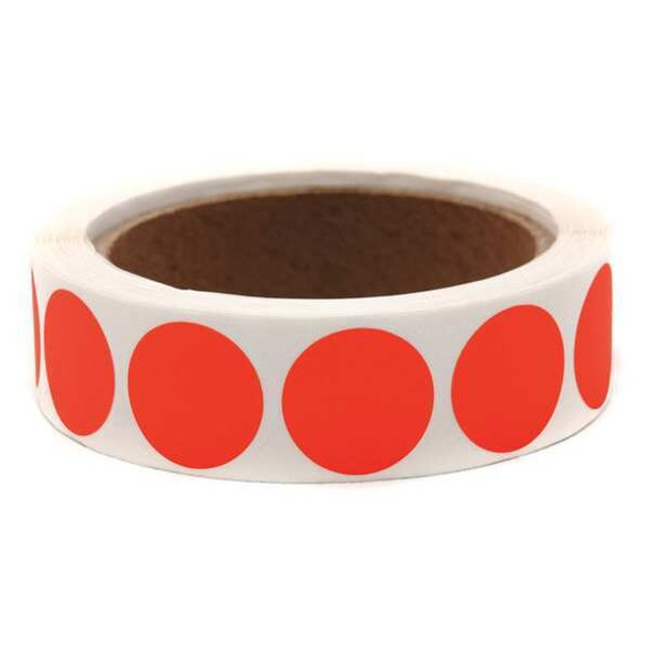 Manufacturer Varies Blank Dot Label Red 1"W, Pk1000 3VCN9