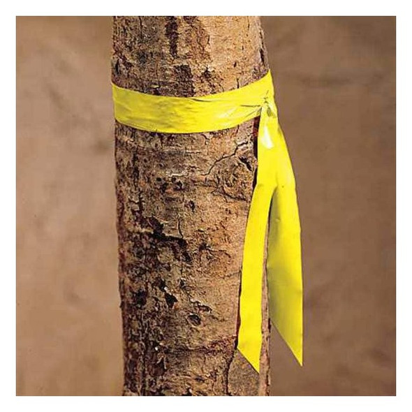 Flagging Tape, No Legend, Yellow, 1 in Wide x 300 ft Length, Vinyl, 2.5 mil