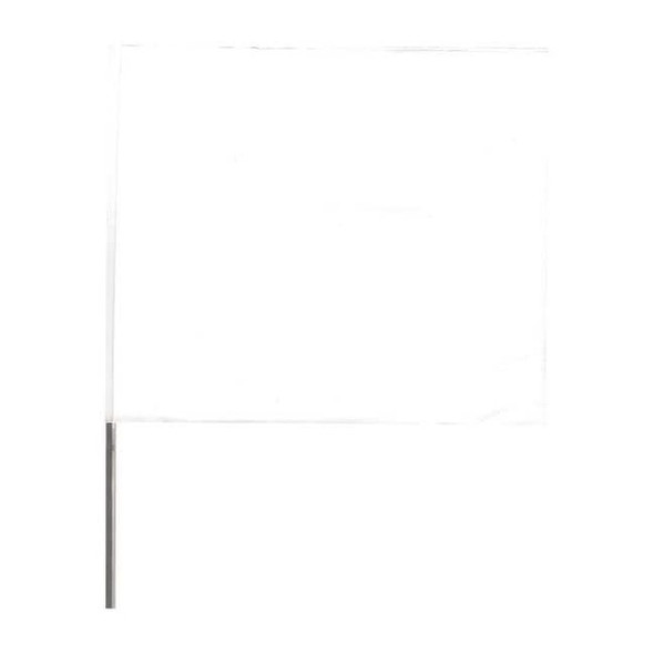 Marking Flag, Vinyl, 18" Wire Staff, Blank, 18" L., 100 PK