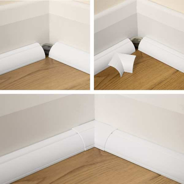 D-Line 90 Degree Internal Elbow, 1 1/2 in L, 3/4 in W, 1 Channel, PVC, White US/FLIB22QSW