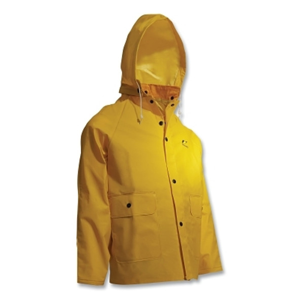 Sitex Rain Jacket, Detachable Hood, 0.35 mm Thick, PVC/Polyester, Yellow, 2X-Large Sitex Rain Jacket, Detachable Hood, 0.35 mm Thick, PVC/Polyester, Yellow, 2X-Large