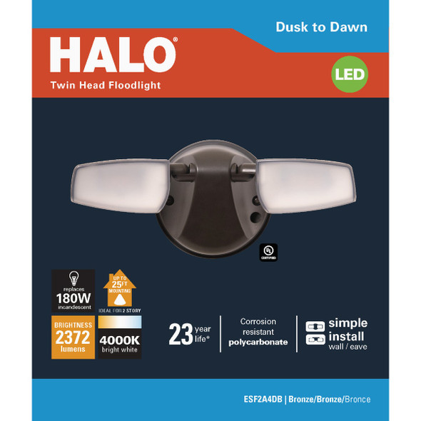 Halo Bronze Dusk to Dawn 23.9W LED Floodlight Fixture Halo Bronze Dusk to Dawn 23.9W LED Floodlight Fixture