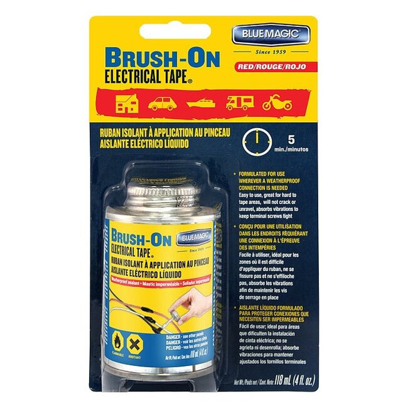 Blue Magic Brush-On Electrical Tape,Red,4 oz BOT58TRI