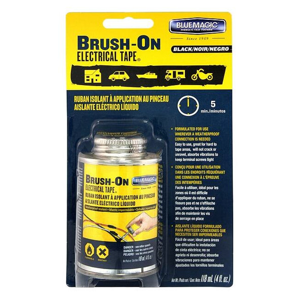 Blue Magic Brush-On Electrical Tape,Black,4 oz BOT55TRI