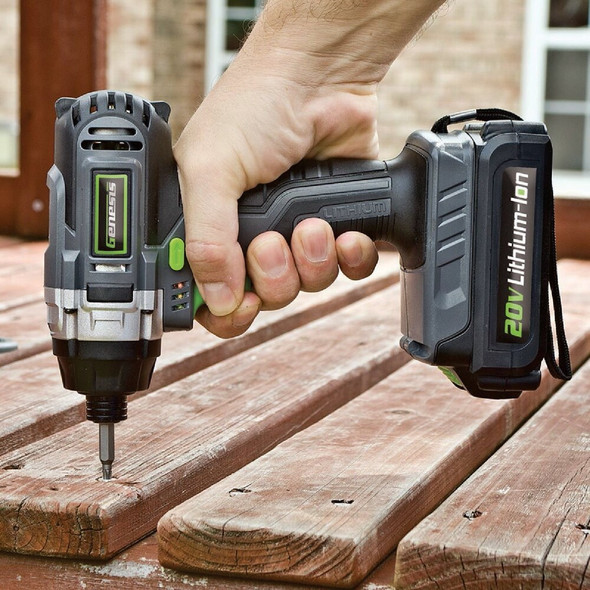 Genesis 20V 1-4 In. Hex Cordless Impact Driver Kit with 2.0 Ah Battery & Charger GLID20B 391884