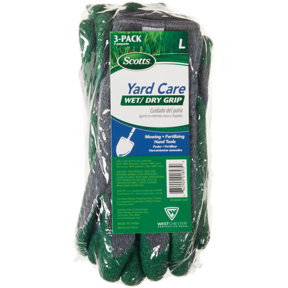 Scotts Yard Care Wet-Dry Grip Glove, Large (3-Pack) SC30501-L3P 767397