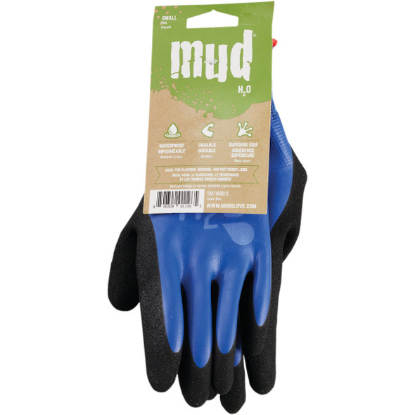Mud H2O Women's Small Latex Coated Polyester Cobalt Blue Garden Glove SM7186B-S 714191