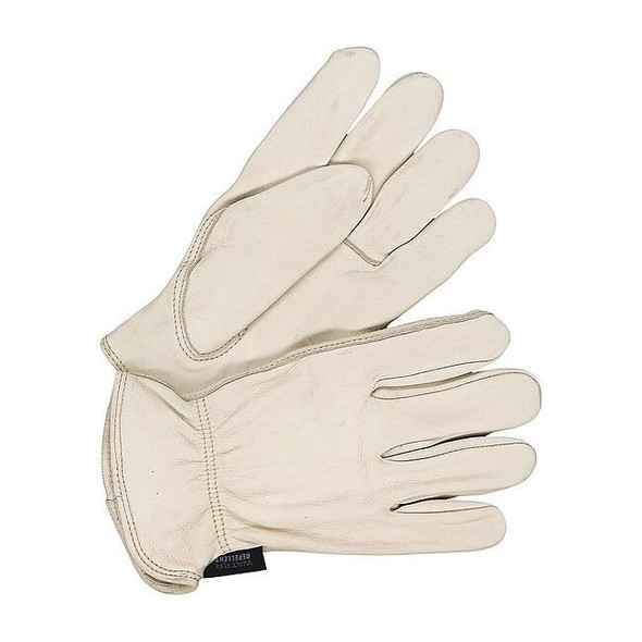 Leather Drivers Gloves, Shirred Slip-On Cuff, Keystone Thumb, Tan, XS, 1 PR