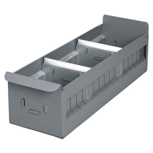 Drawer Storage Bin, Steel, Gray, 4 1-2 in H, 8 1-4 in W, 17 in L  BX-818