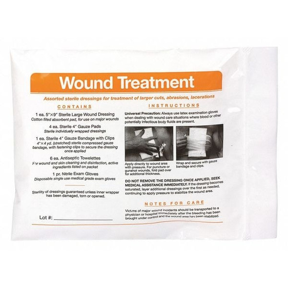 Wound Dressing Kit, Plastic Not Applicable, 14 Components, 1 People Served