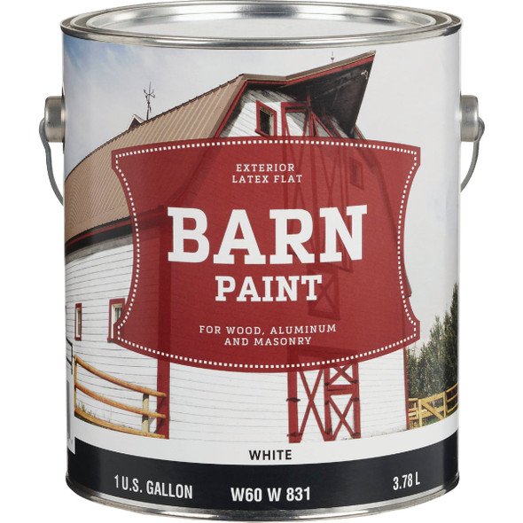 Do it Best Latex Flat Exterior Barn Paint, White, 1 Gal. W60W00831-16