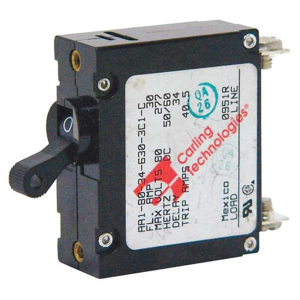 Circuit Breaker, A Series, 10A, 1 Pole, 250/277V AC, 2kA at 120V AC, C Curve