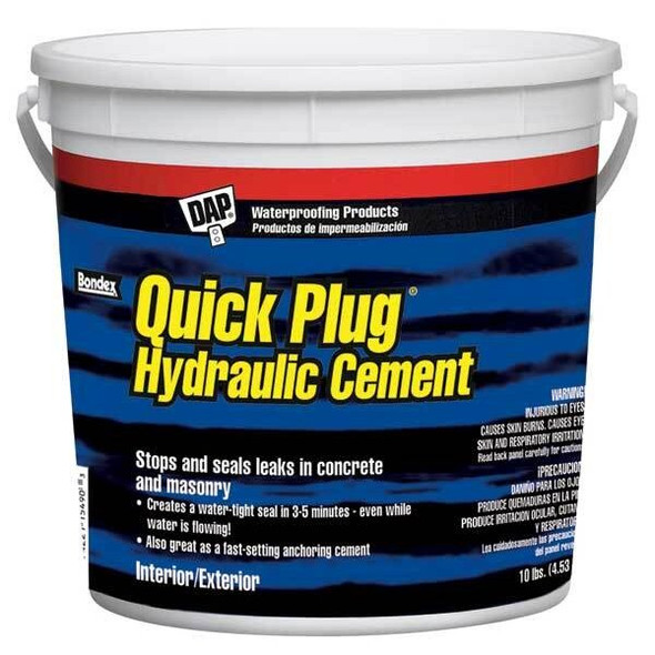 Dap Hydraulic Cement, Pail, Gray, Quick Plug 14090