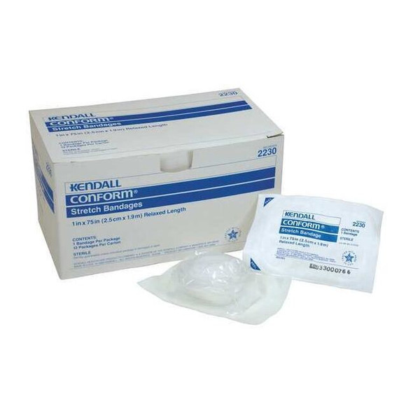 Covidien Stretch Bandage,White,4 1/8yd L,1"W,PK12 K1CB019230
