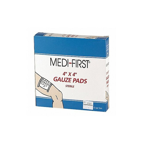 Medi-First Gauze Pad, Cotton Blend Gauze, PK10 62012