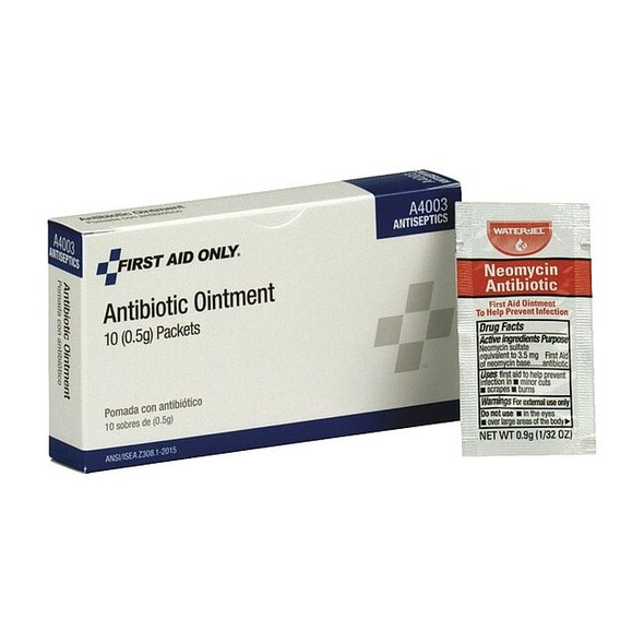First Aid Only Antibiotic Ointment, Packet, 0.9g, PK10 A4003
