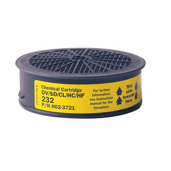 Cartridge, Yellow, Push to Connect, Sundstrom Respirators