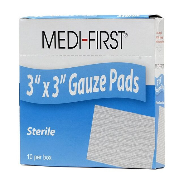 Medi-First Gauze Pad, Cotton Blend Gauze, PK10 61212