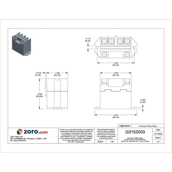Omron Top Flange, Enclosed Power Relay, Square, 30 A, 6, Screw G7L-2A-BUBJ-CB-AC100/120