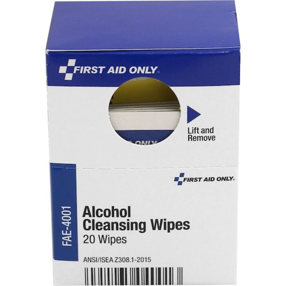 First Aid Only First Aid Kit Refill,Alcohol Wipes, 20 Per Box FAE-4001