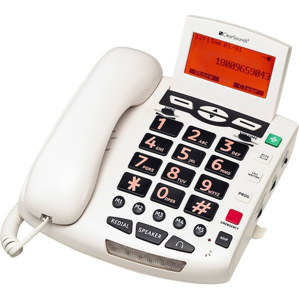 Clearsounds Telephone,Corded,White CSC600W
